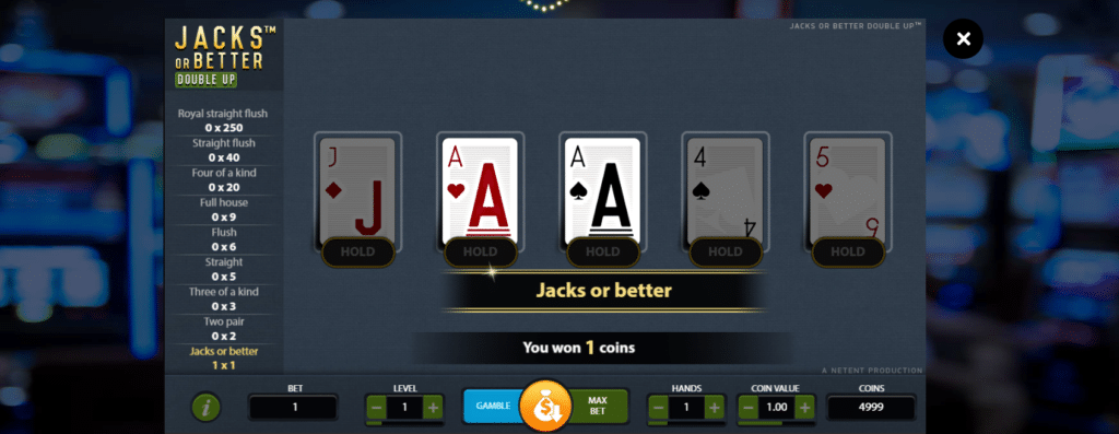 Video Poker Casino Game