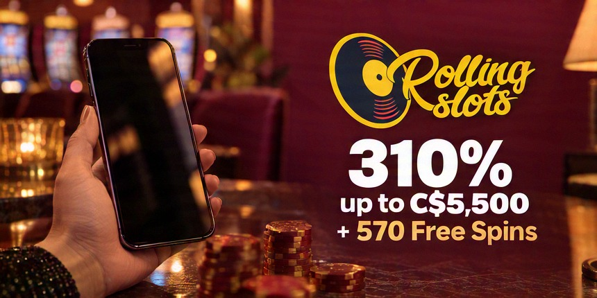 Slots Rolling Slots 310% up to C$5,500 + 570 Free Spins